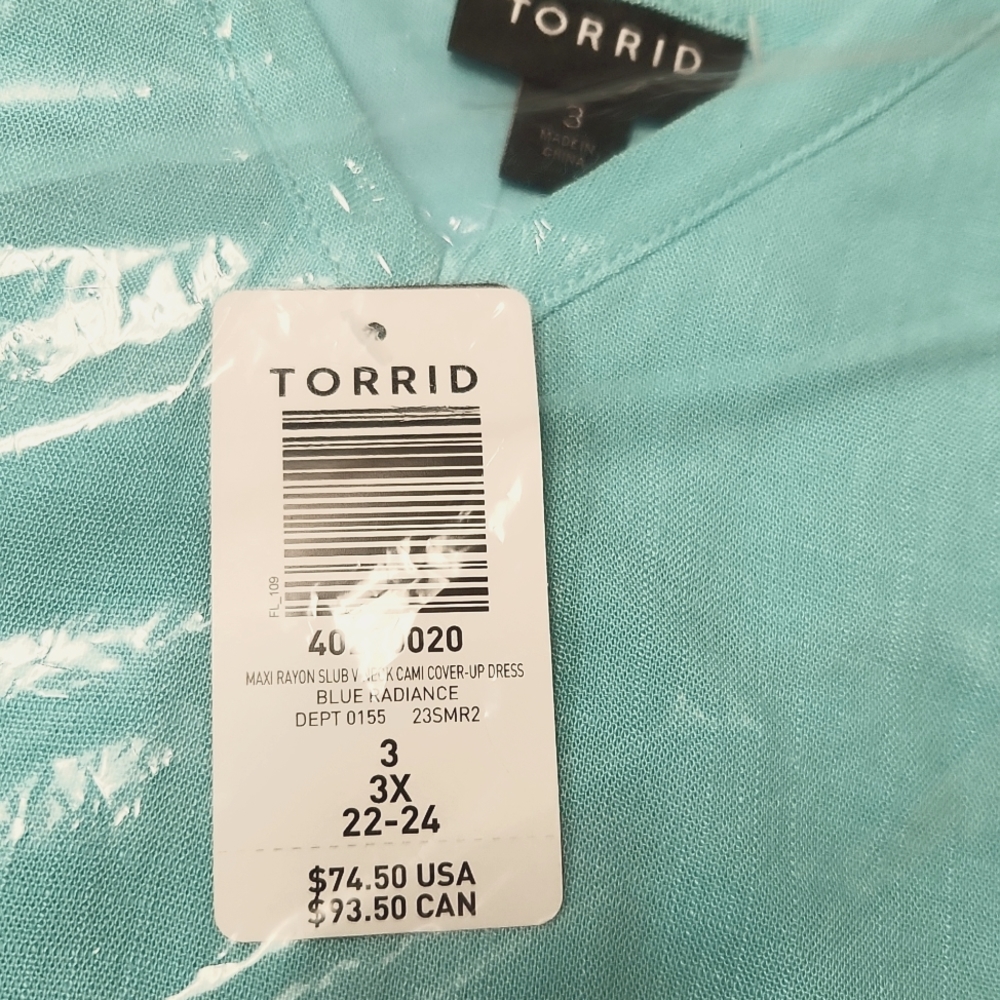 ❤️NWT TORRID SWIM COVER UP - V NECK - LINED BEACH DRESS PLUS SIZE - Picture 9 of 13